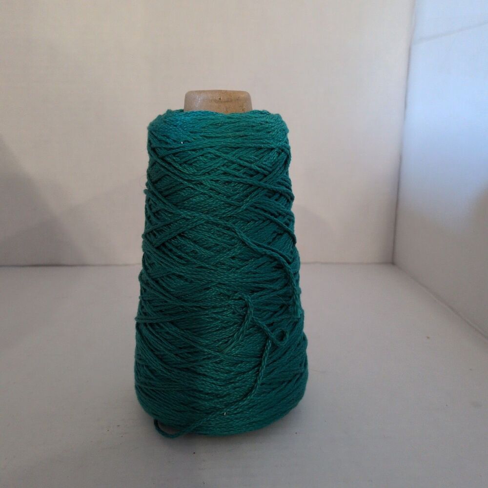 Vintage Textil El Amazonas Peruvian Cotton Yarn Cone - 6-Ply Teal Jade 1727 Lot